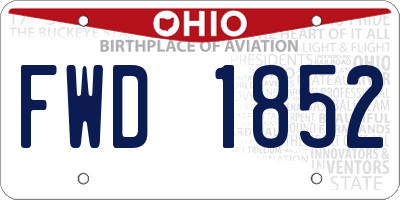 OH license plate FWD1852