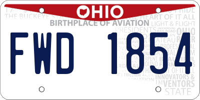 OH license plate FWD1854