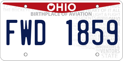 OH license plate FWD1859