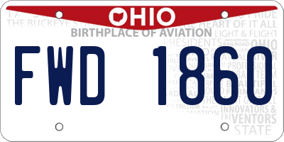 OH license plate FWD1860