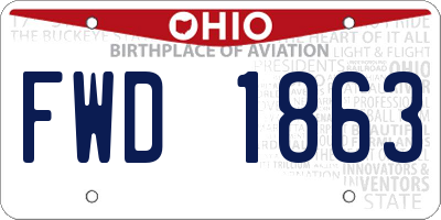 OH license plate FWD1863