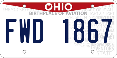 OH license plate FWD1867