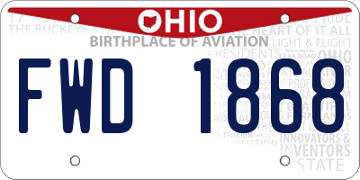 OH license plate FWD1868