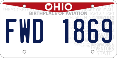 OH license plate FWD1869
