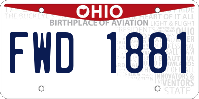 OH license plate FWD1881
