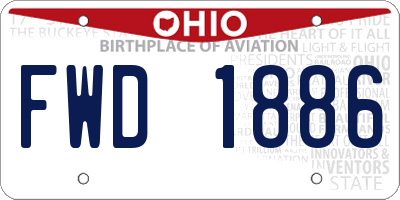 OH license plate FWD1886