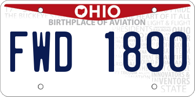 OH license plate FWD1890