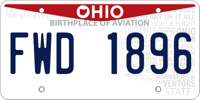 OH license plate FWD1896
