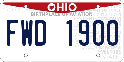 OH license plate FWD1900