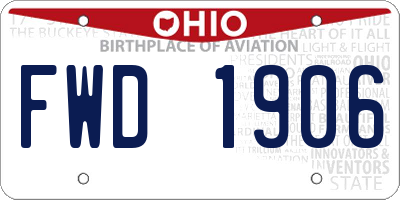 OH license plate FWD1906