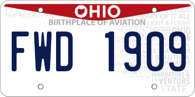 OH license plate FWD1909