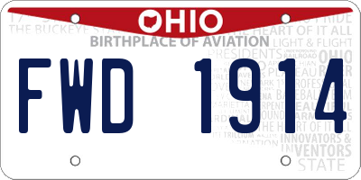 OH license plate FWD1914