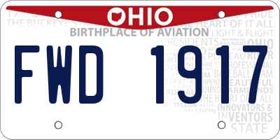 OH license plate FWD1917