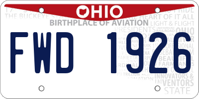 OH license plate FWD1926