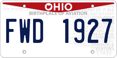 OH license plate FWD1927