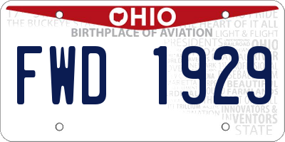 OH license plate FWD1929