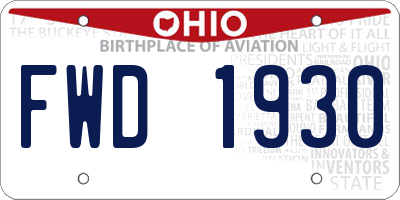 OH license plate FWD1930