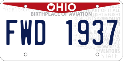 OH license plate FWD1937