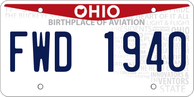OH license plate FWD1940