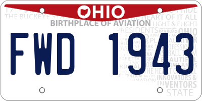 OH license plate FWD1943