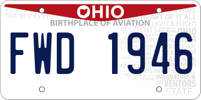 OH license plate FWD1946