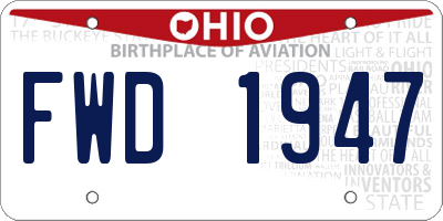 OH license plate FWD1947