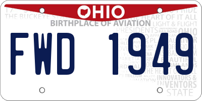 OH license plate FWD1949