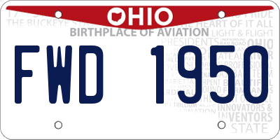 OH license plate FWD1950