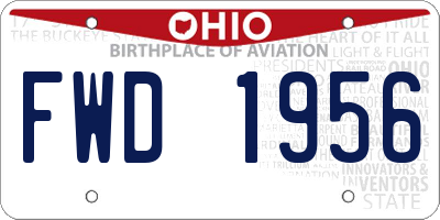 OH license plate FWD1956