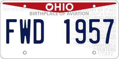 OH license plate FWD1957