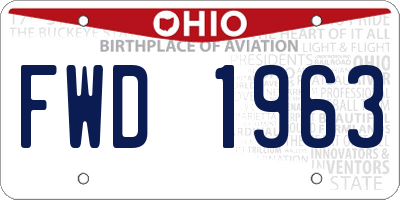 OH license plate FWD1963