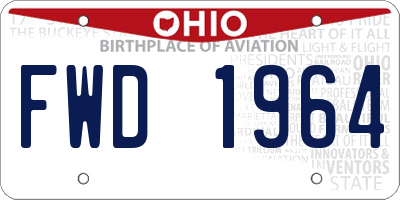 OH license plate FWD1964