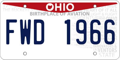 OH license plate FWD1966