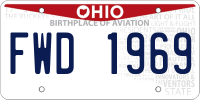 OH license plate FWD1969