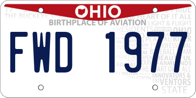 OH license plate FWD1977