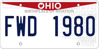 OH license plate FWD1980