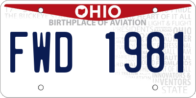 OH license plate FWD1981