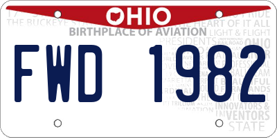 OH license plate FWD1982