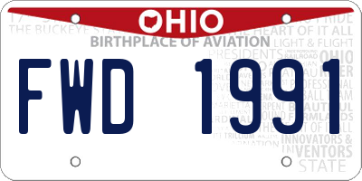 OH license plate FWD1991