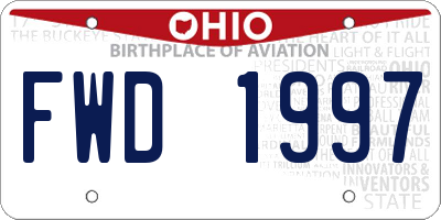 OH license plate FWD1997