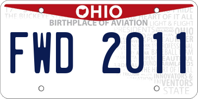 OH license plate FWD2011