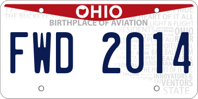 OH license plate FWD2014