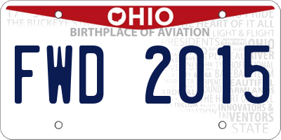 OH license plate FWD2015
