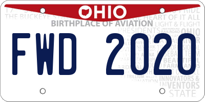 OH license plate FWD2020