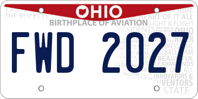 OH license plate FWD2027