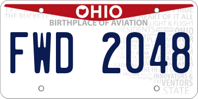 OH license plate FWD2048