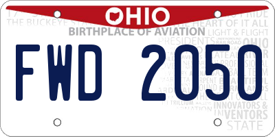 OH license plate FWD2050