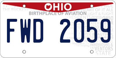OH license plate FWD2059