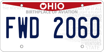 OH license plate FWD2060