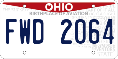 OH license plate FWD2064